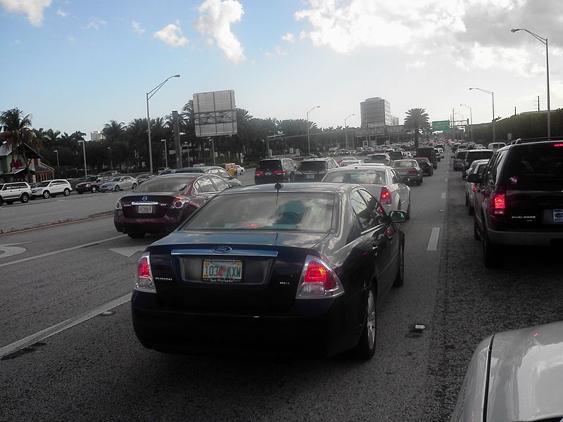 Traffic on US1, Aventura, Florida